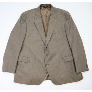 Vintage Men's Blazer Suit Jacket Size 50R Brown Pinstripe Hawk's Sport Coat